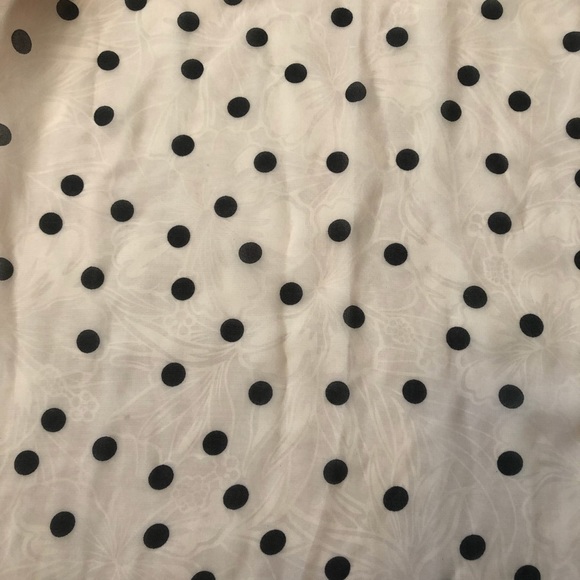 Sheer, Light Pink Scarf with Black Dots - Picture 2 of 3
